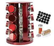 Porta Temperos Condimentos Redondo Inox 16 Potes Giratório (Vermelho) na Amazon