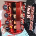 Porta Temperos Condimentos Redondo Inox 16 Potes Giratório (Vermelho) na Amazon