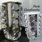 PORTA TEMPEROS CONDIMENTOS REDONDO INOX 20 POTES (Inox) na Amazon