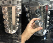 PORTA TEMPEROS CONDIMENTOS REDONDO INOX 20 POTES (Inox) na Amazon