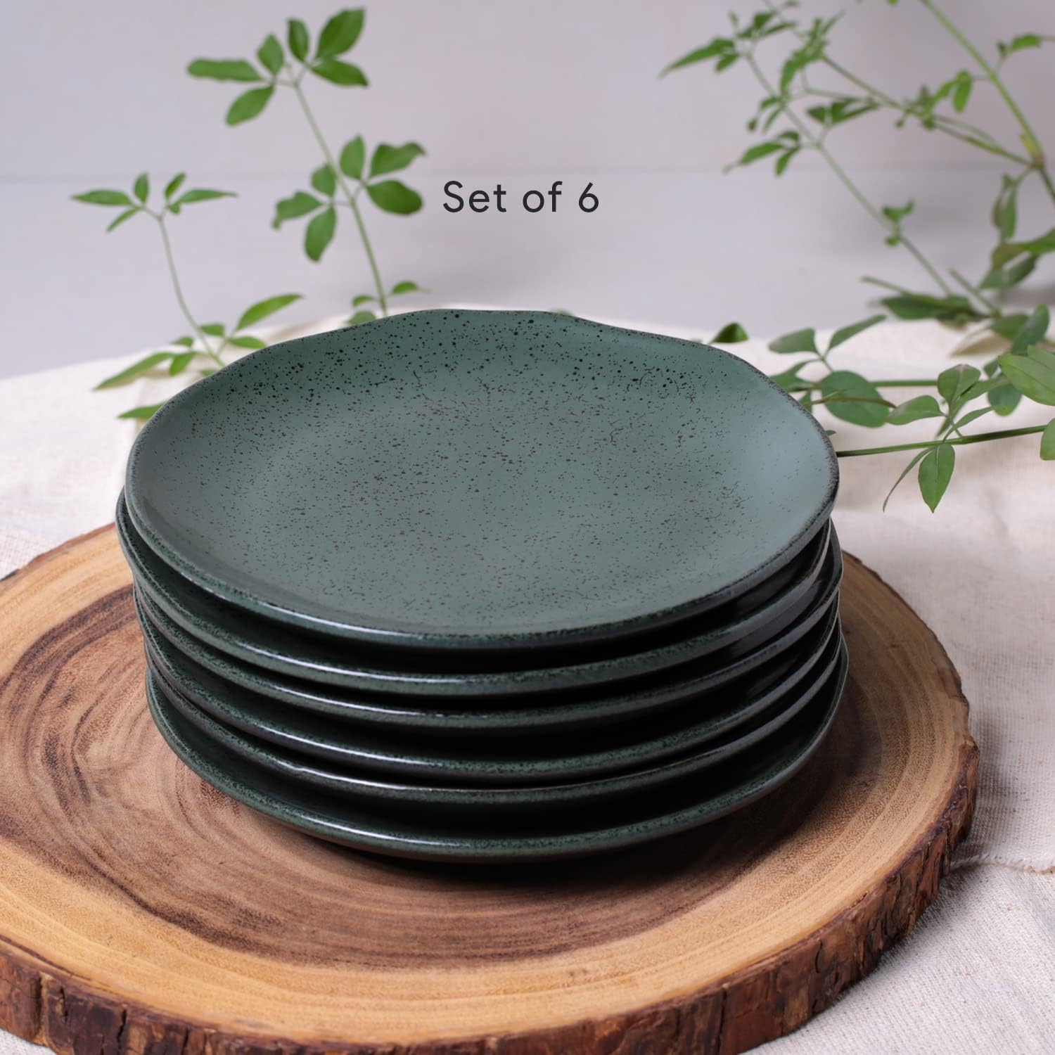 Porto Brasil Conjunto com 6 Pratos de Sobremesa Orgânico Arauco 19,5cm na Amazon