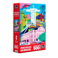 Postais Do Brasil: Monumentos - Quebra Cabeça Nano - 500 Peças - Toyster Brinquedos na Amazon