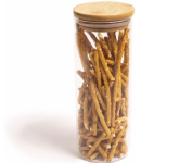 Pote de Vidro 450ml com Tampa de Bambu Hermético Redondo Flat – Oikos na Amazon