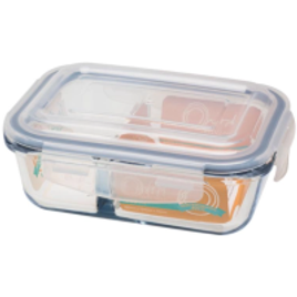 Pote Hermético De Vidro Retangular Com Divisórias 580ml - Oxford na Americanas