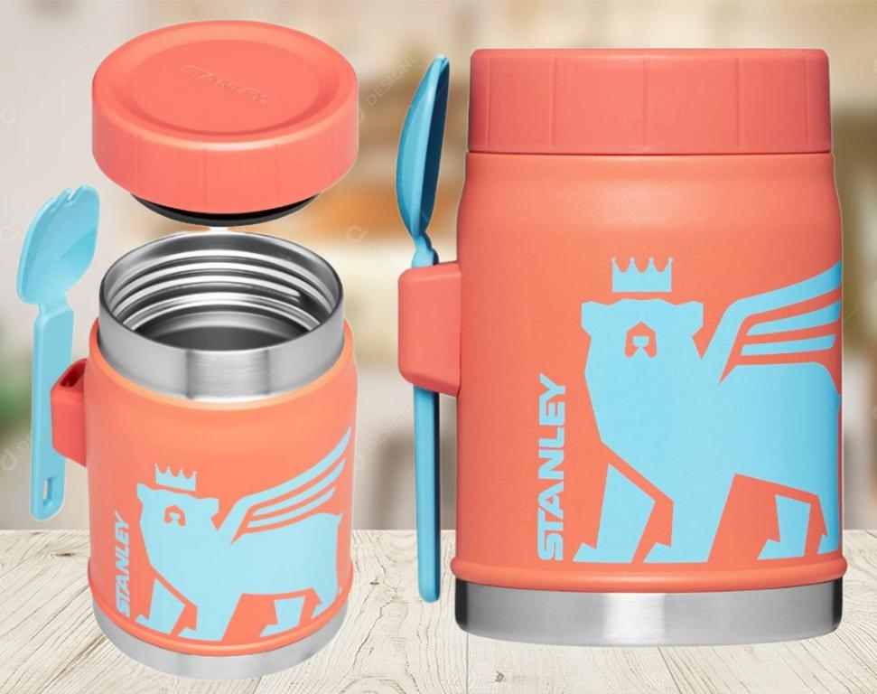 Pote Térmico Com Garfolher Grapefruit Kids Stanley | 414ml na Amazon