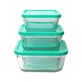 Potes Herméticos de Vidro Verde Água 3 peças - Casambiente na Casas Bahia