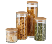 Potes Herméticos Electrolux Porta-Mantimentos com Tampa de Bambu – 4 unidades na Amazon