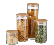 Potes Herméticos Porta-Mantimentos com Tampa de Bambu Electrolux – 4 unidades na Amazon