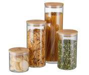 Potes Herméticos Porta-Mantimentos com Tampa de Bambu Electrolux – 4 unidades na Amazon