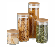 Potes Herméticos Porta-Mantimentos com Tampa de Bambu Electrolux – 4 unidades na Amazon