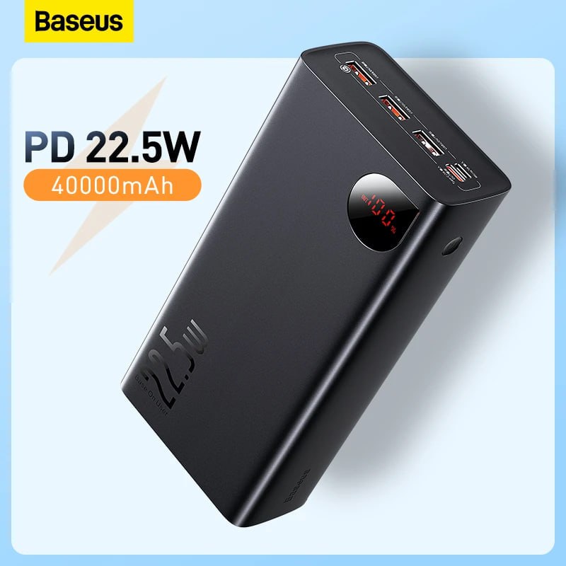 Powerbank Baseus 40000mAh 22.5W Cupom na Aliexpress