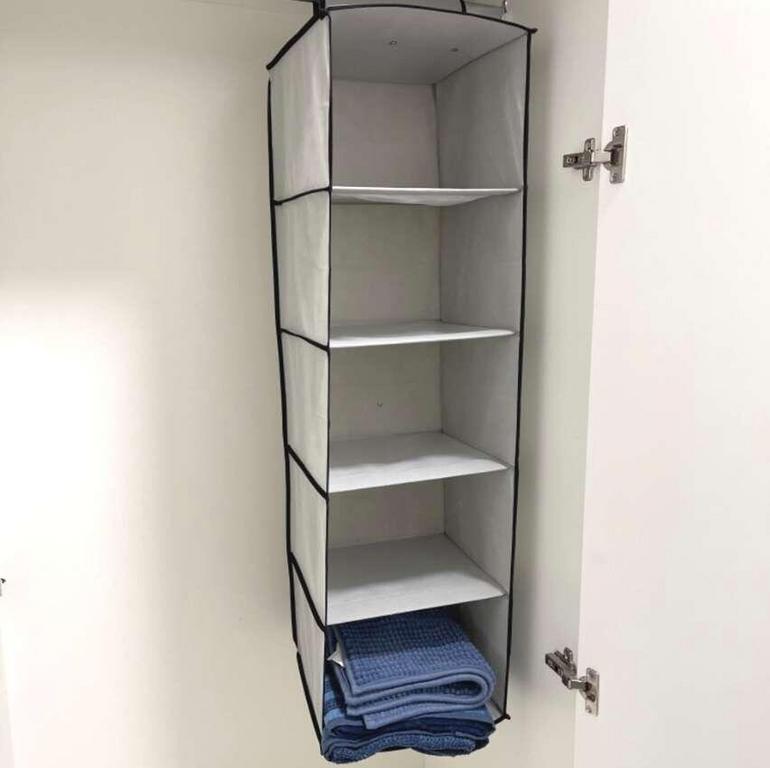 Prateleira organizadora Grande para closet e armários com 5 Divisórias dobrável, CST7955, Euro Home na Amazon