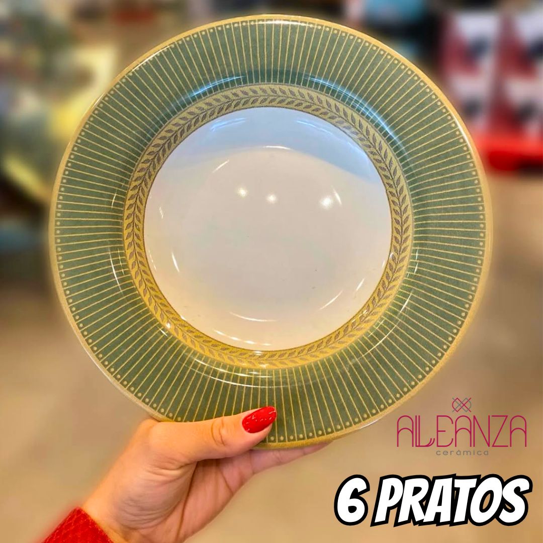 Prato Fundo Massa Risoto SopaCelebrate Verde Alleanza 6 un na Amazon