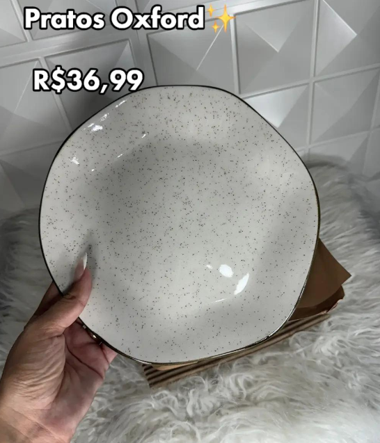 Prato Fundo Ryo Maresia Areia 22,5cm Oxford Porcelanas na Shopee