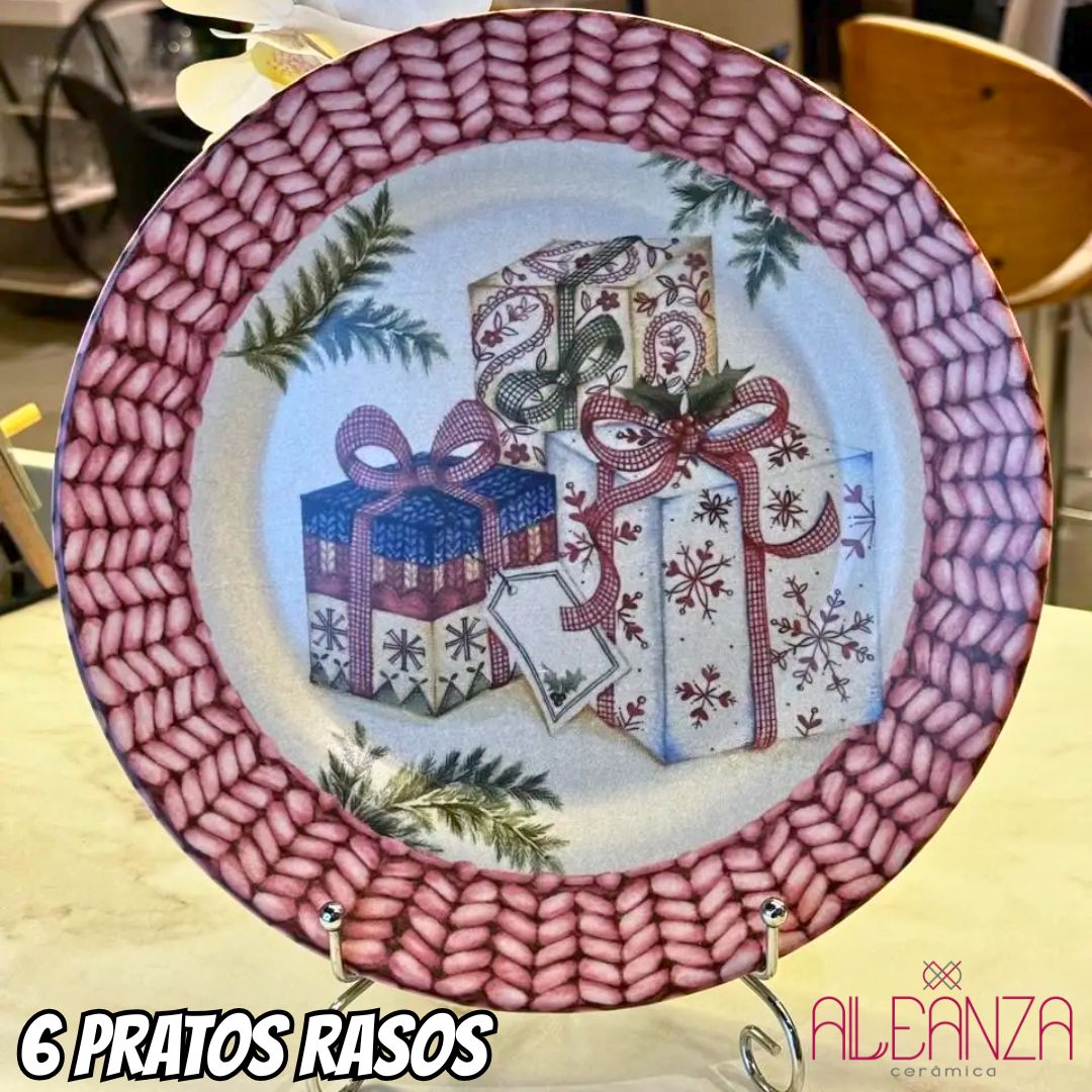 Prato Raso Acetinado Gifts Natal Alleanza 6 un na Amazon