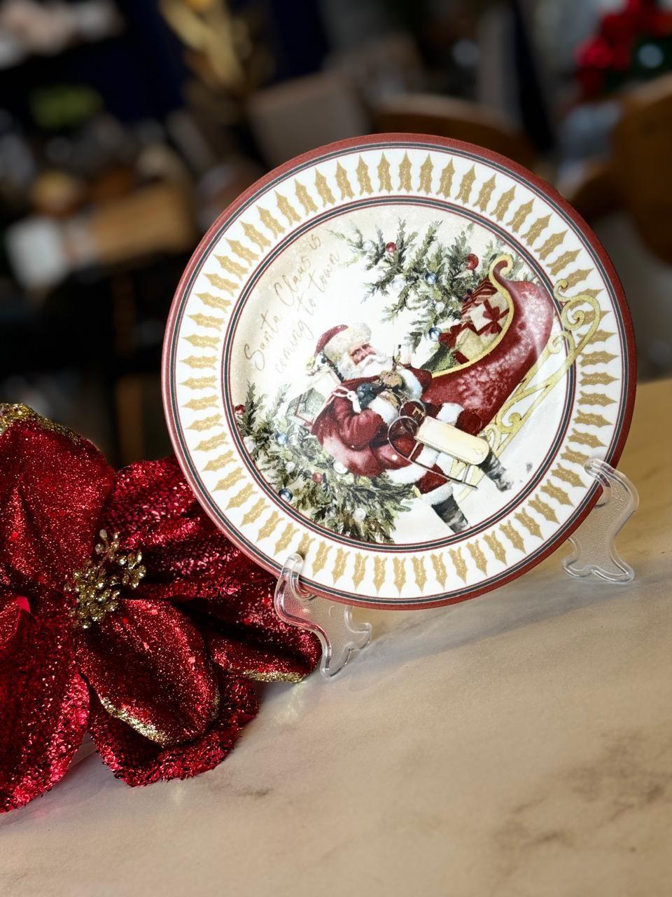 Prato Sobremesa Cenas B Natal Alleanza 6 un na Amazon