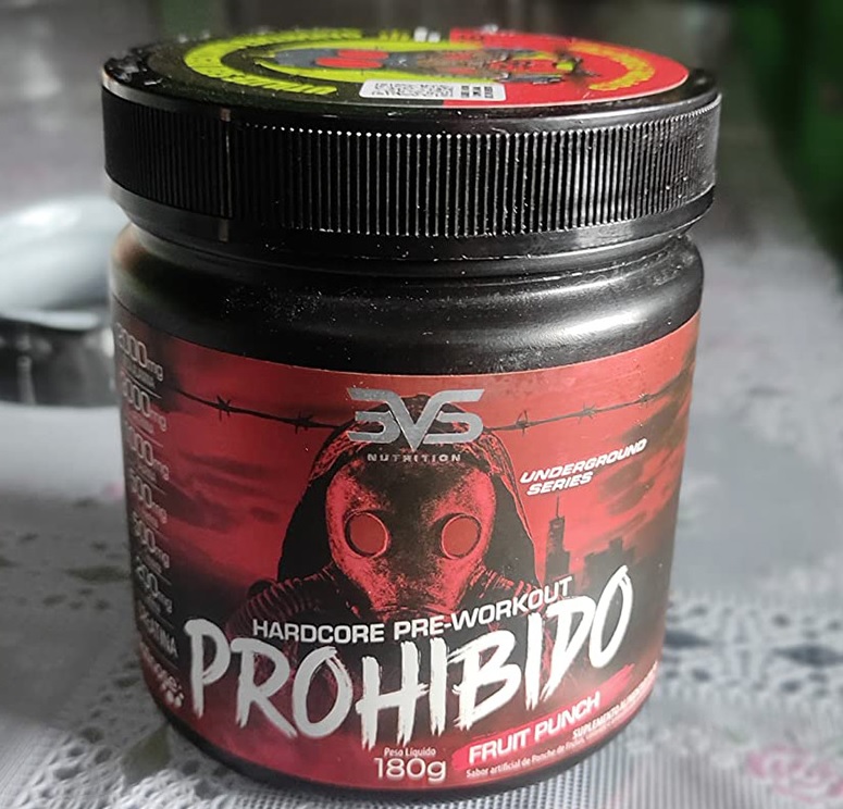 Pré Treino Prohibido Hardcore Pre-Workout, 3VS Nutrition – Suplemento energético 180g na Amazon