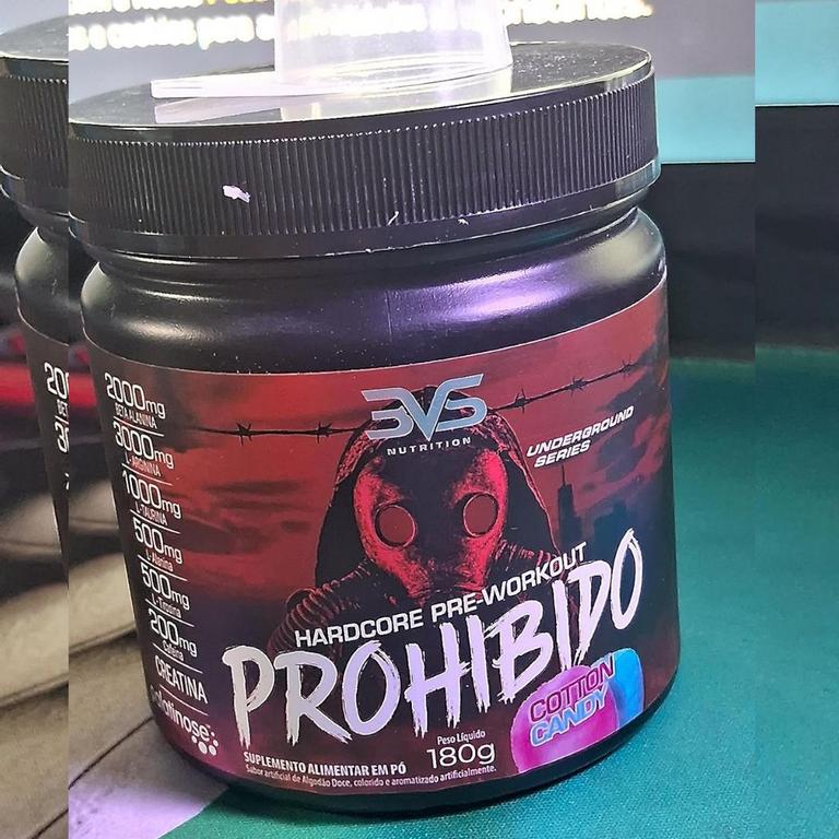 Pré Treino Prohibido Hardcore Pre-Workout, 3VS Nutrition | 2 gr de Beta Alanina | Estimulante para treino | Energia e foco | Explosão de força em seus músculos | Para homens e mulheres na Amazon