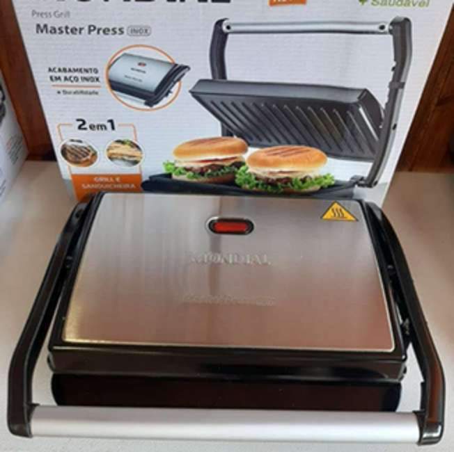 Press Grill Sanduicheira Master Press, Mondial, Preto/Inox, 1000W – PG-01 na Amazon