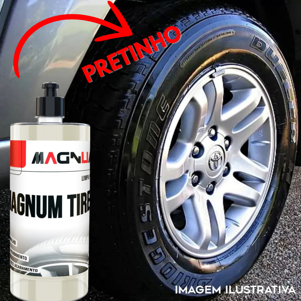 Pretinho Magnum Tire 500ml Limpeza Profissional Estética Automotiva na Shopee