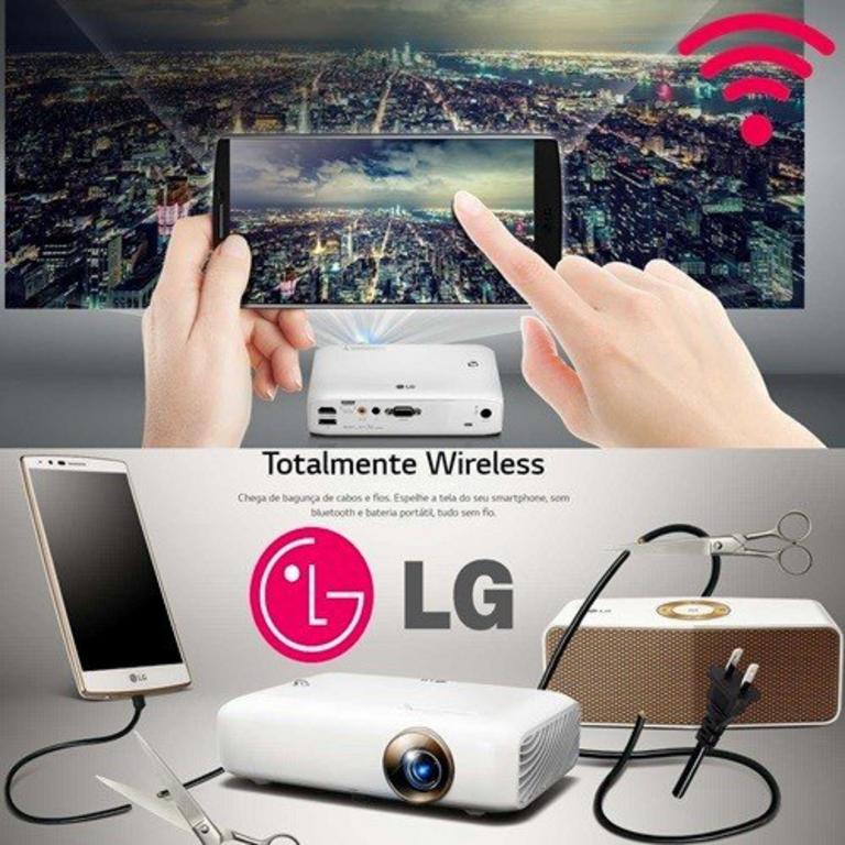 Projetor LG CineBeam TV, HD, 550 Lumens, HDMI, USB 2.1, Bluetooth, Branco – PH510P na Magazine Luiza