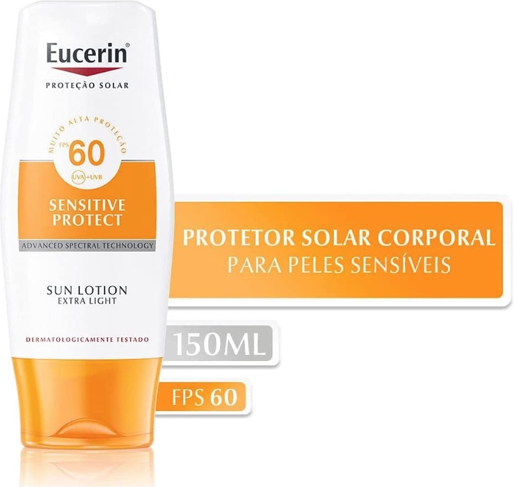 Protetor Solar Eucerin Sun Extra Light FPS 60 150ml na Amazon