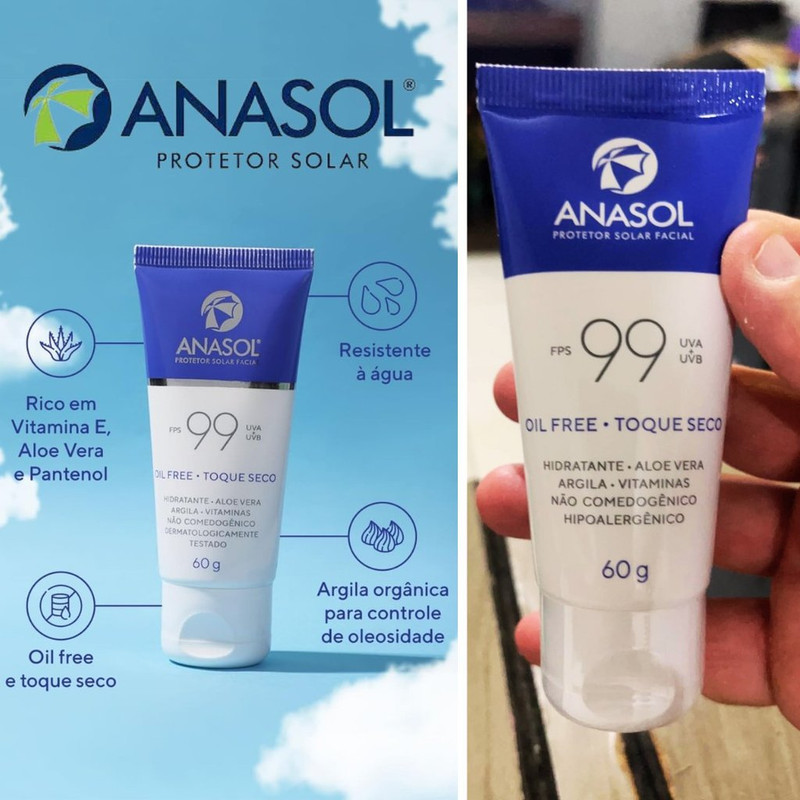 Protetor Solar Facial FPS 99 60g – Anasol na Amazon