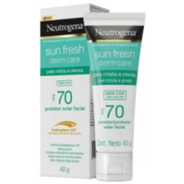 Protetor Solar Facial Neutrogena Sun Fresh Derm Care Pele Mista a Oleosa FPS70 40g na Droga Raia