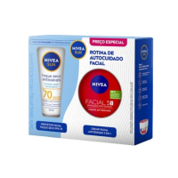 Protetor Solar Facial Nivea Sun Antissinais FPS70 40ml  + Creme Facial Antissinais Nivea 5 Em 1 100g na Pague Menos