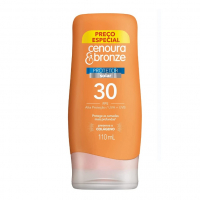 Protetor Solar FPS 30 Cenoura E Bronze 110ml E, Cenoura E Bronze13,90 na Amazon