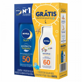 Protetor Solar Nivea FPS 50 200ml + Grátis Protetor Solar Nivea Kids Sensitive FPS 60 100ml na Americanas