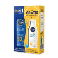 Protetor Solar Nivea Sun Protect & Hidrata Fps50 200ml + Protetor Solar Nivea Sun Kids Sensitive Fps60 100ml na Pague Menos