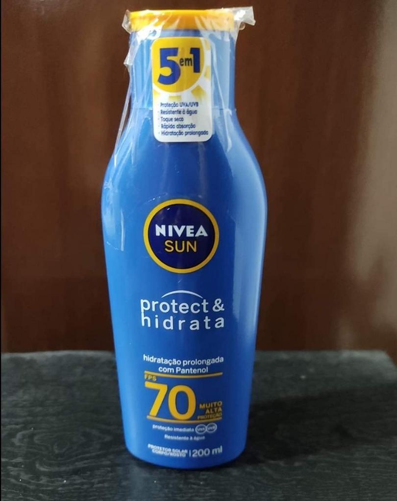 Protetor Solar NIVEA SUN Protect & Hidrata FPS70 200ml, Nivea na Amazon