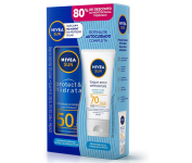 Protetor Solar Nivea Sun Solar Protect & Hidrata FPS50 200ml+ Protetor Solar Facial Toque Seco FPS70 40ml na Amazon