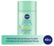 Protetor Solar – NIVEA SUN – Fluido Facial Tripla Proteção Controle de Oleosidade FPS 65 40ml na Amazon