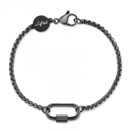 Pulseira Life Masculino Corrente Mosquetão Aço Preto 19,5cm - Vivara na Vivara