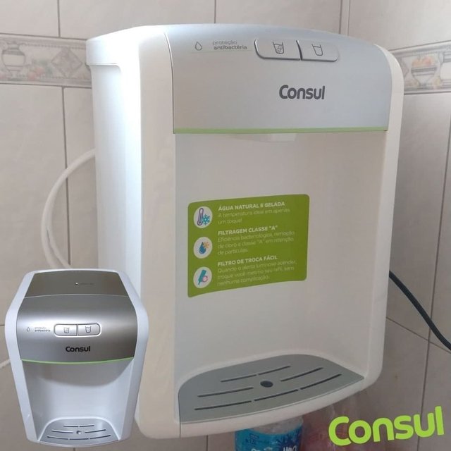 Purificador de Água Consul CPB34AS Água Natural e Gelada Branco e Cinza Bivolt na Carrefour