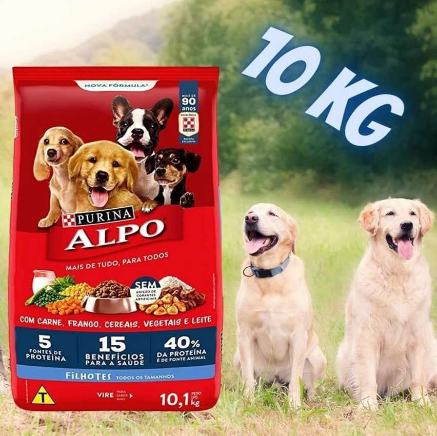 Purina Alpo NESTLÉ Ração Seca para Cães Filhotes Receitas Caseiras Carne, Leite e Cereais 10,1kg na Amazon
