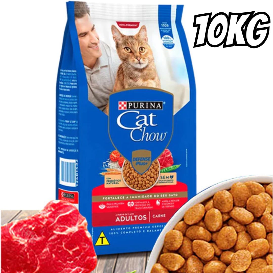 Purina Cat Chow Ração Nestlé Para Gatos Adultos Sabor Carne – 10 1Kg Purina – Sabor Carne na Amazon