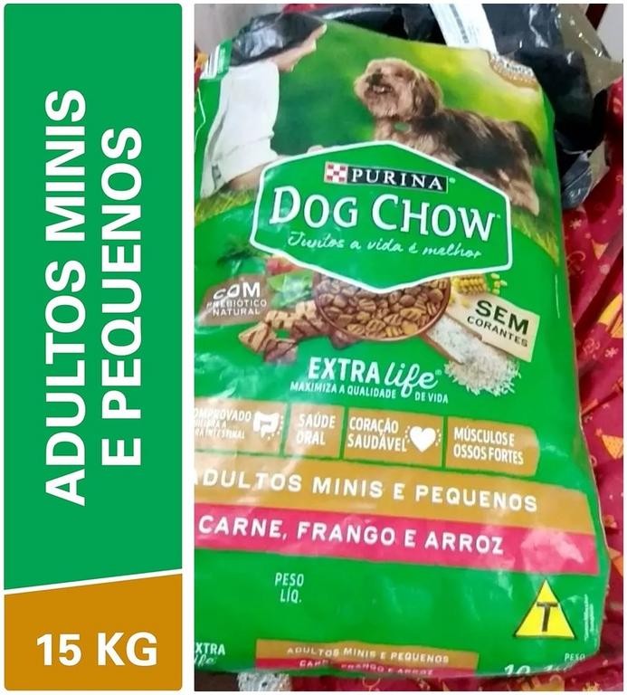 Purina Dog Chow Ração Adulto Raças Pequenas Frango e Arroz – 15kg para Todas Pequeno Adulto – Sabor Frango na Amazon