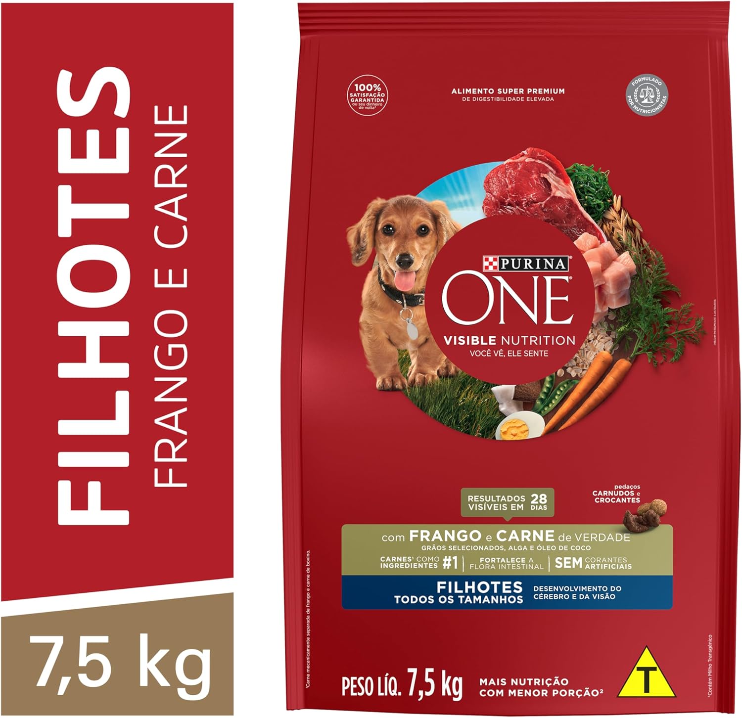Purina ONE Ração para cães Filhotes – Frango & Carne 7,5kg na Amazon