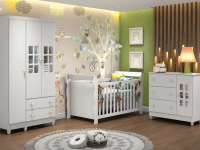 Quarto de Bebê Completo com Berço + Guarda Roupa + Cômoda – Carolina Baby Maria na Magazine Luiza