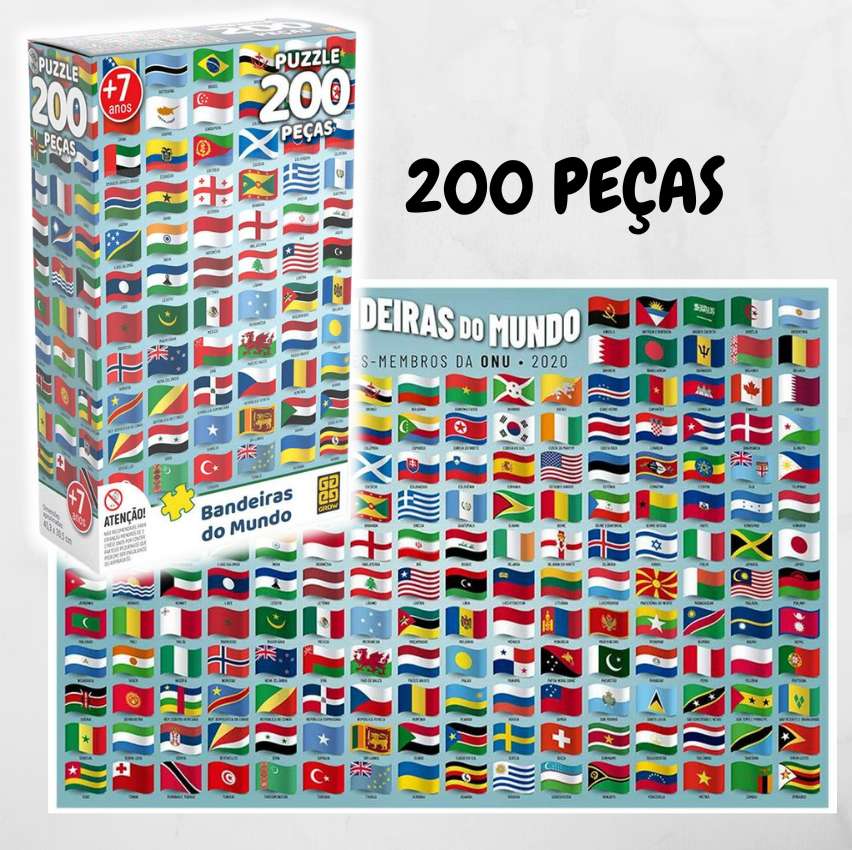 Quebra-Cabeça P200 Bandeiras do Mundo, Grow, Multicor na Amazon