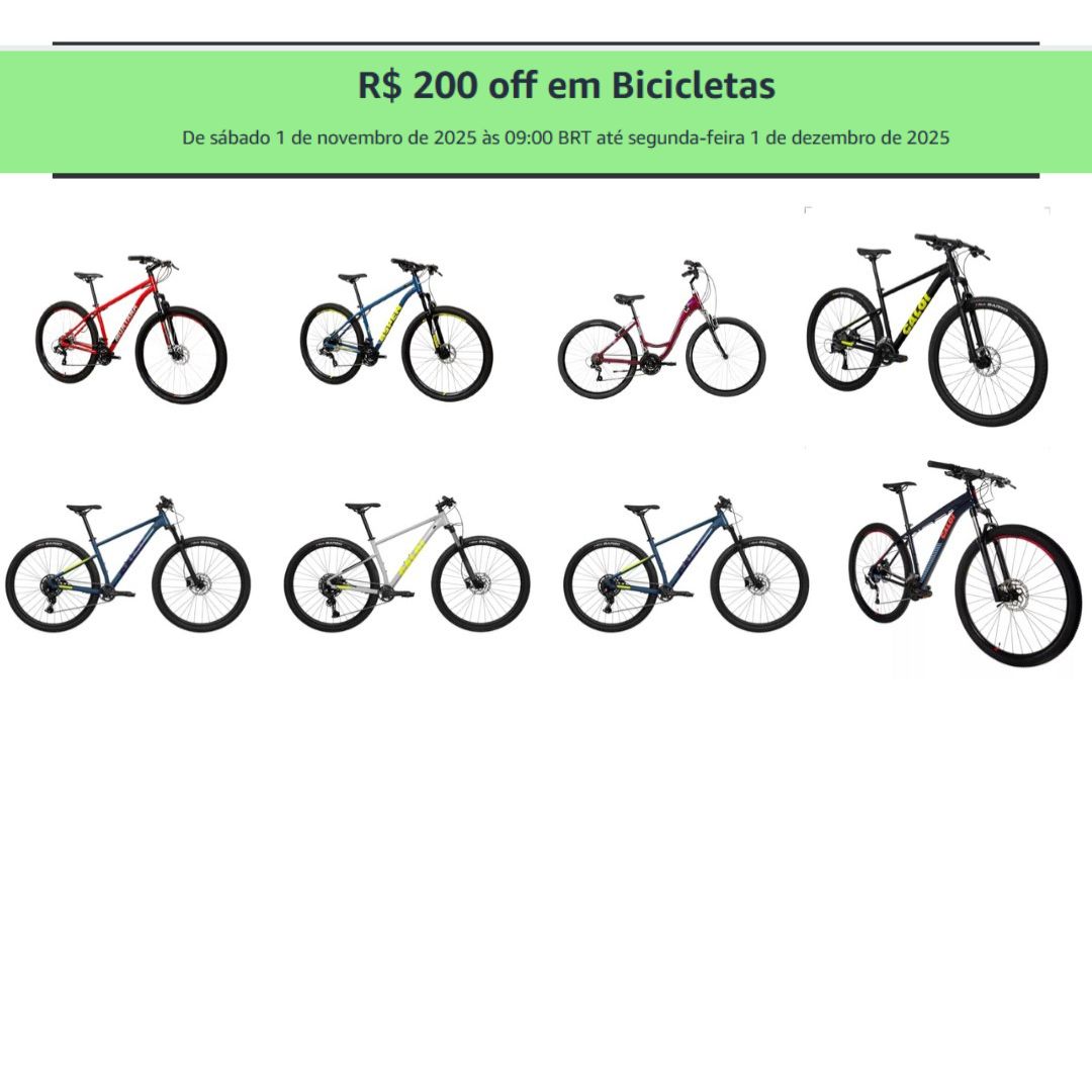 R$ 200 off em Bicicletas na Amazon na Amazon