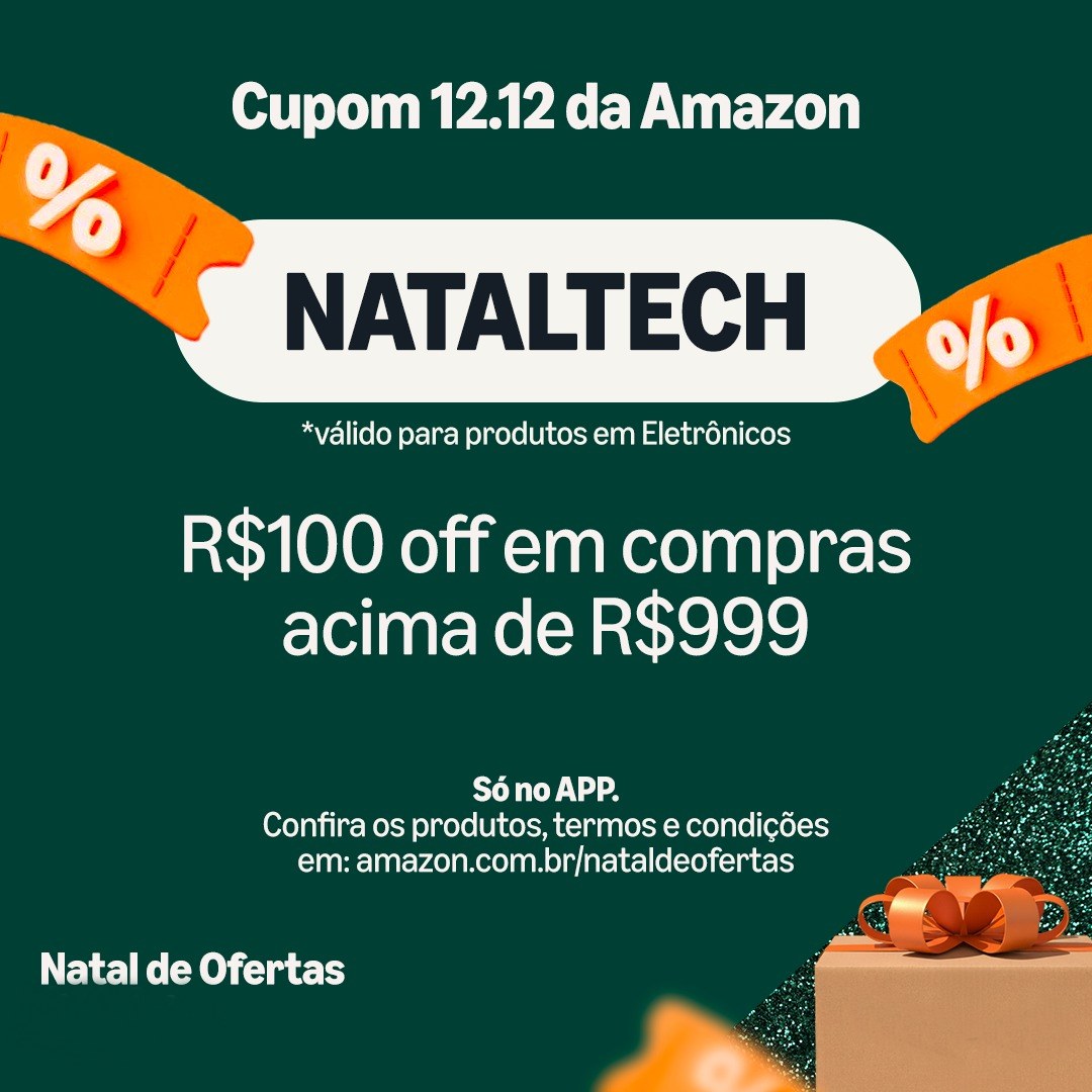 R$100 off em Eletrônicos em compras acima de R$ 999 – Só no app na Amazon