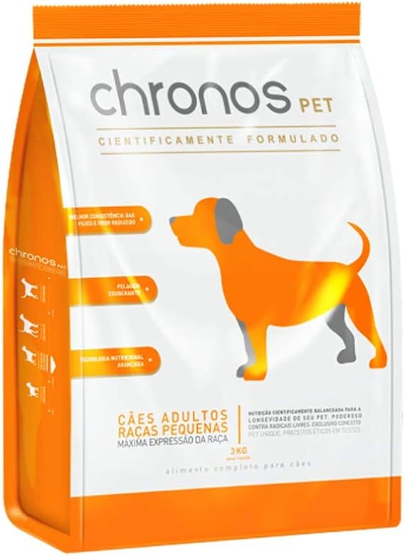 Ração Chronos Pet Cães Super Premium Adultos Raças Pequenas 3kg Chronos Para Todas Pequeno Adulto, Sabor Frango na Amazon