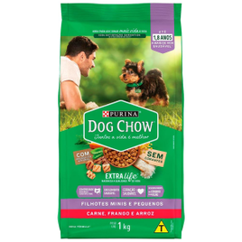 Ração para Cães Purina Dog Chow Filhotes Mini e Pequenos Carne Frango e Arroz 1kg na Casas Bahia
