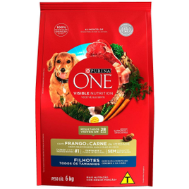Ração Seca para Cães Purina One Filhotes Frango e Carne 6kg na Casas Bahia