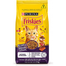 Ração Seca Para Gatos Adultos E Castrados Megamix 3Kg - Purina Friskies na Amazon