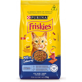 Ração Seca Para Gatos Adultos Peixes e Frutos Do Mar 3Kg - Nestlé Purina Friskies na Amazon